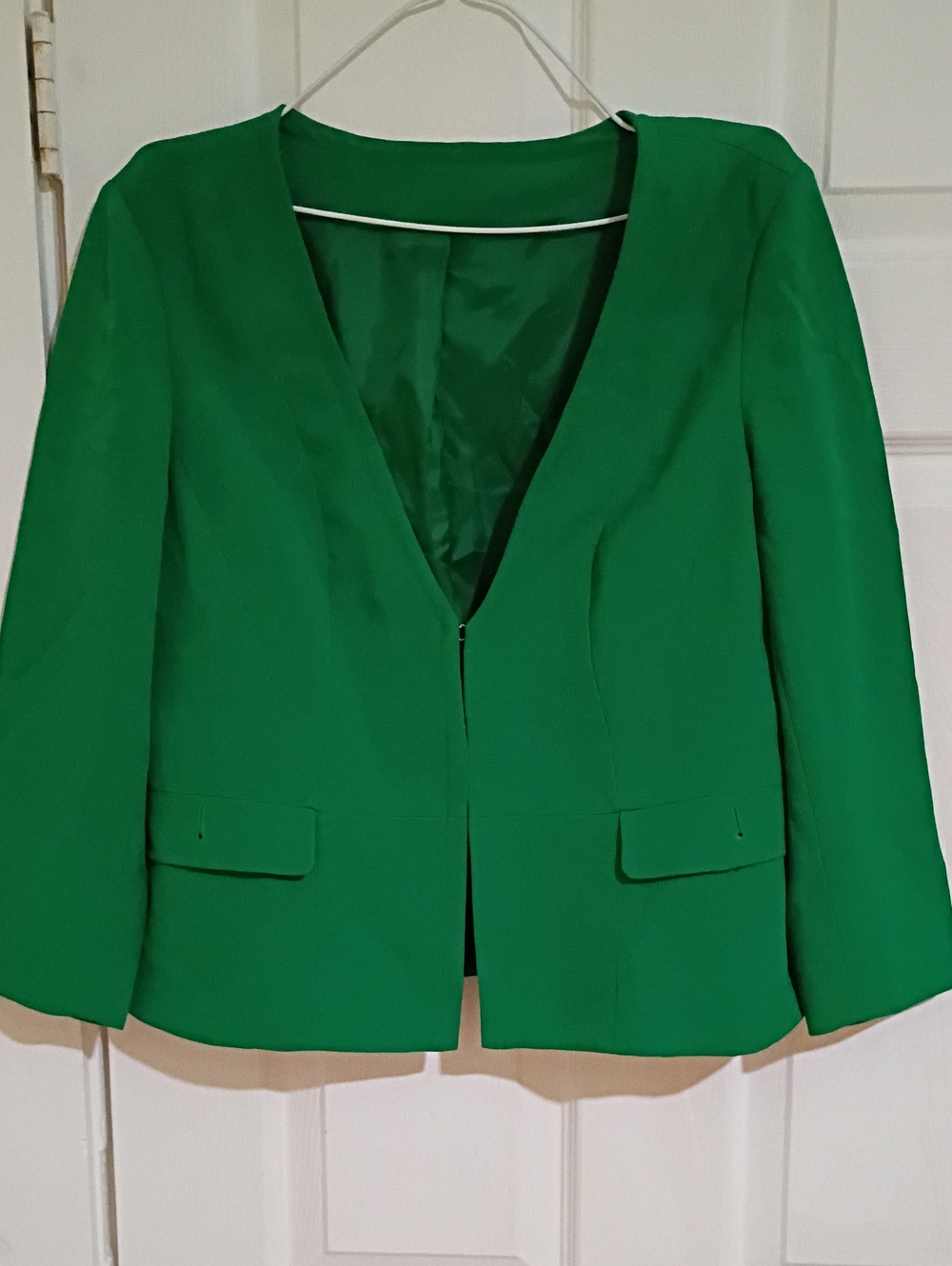 Green Women's Tailored Open-Front Blazer